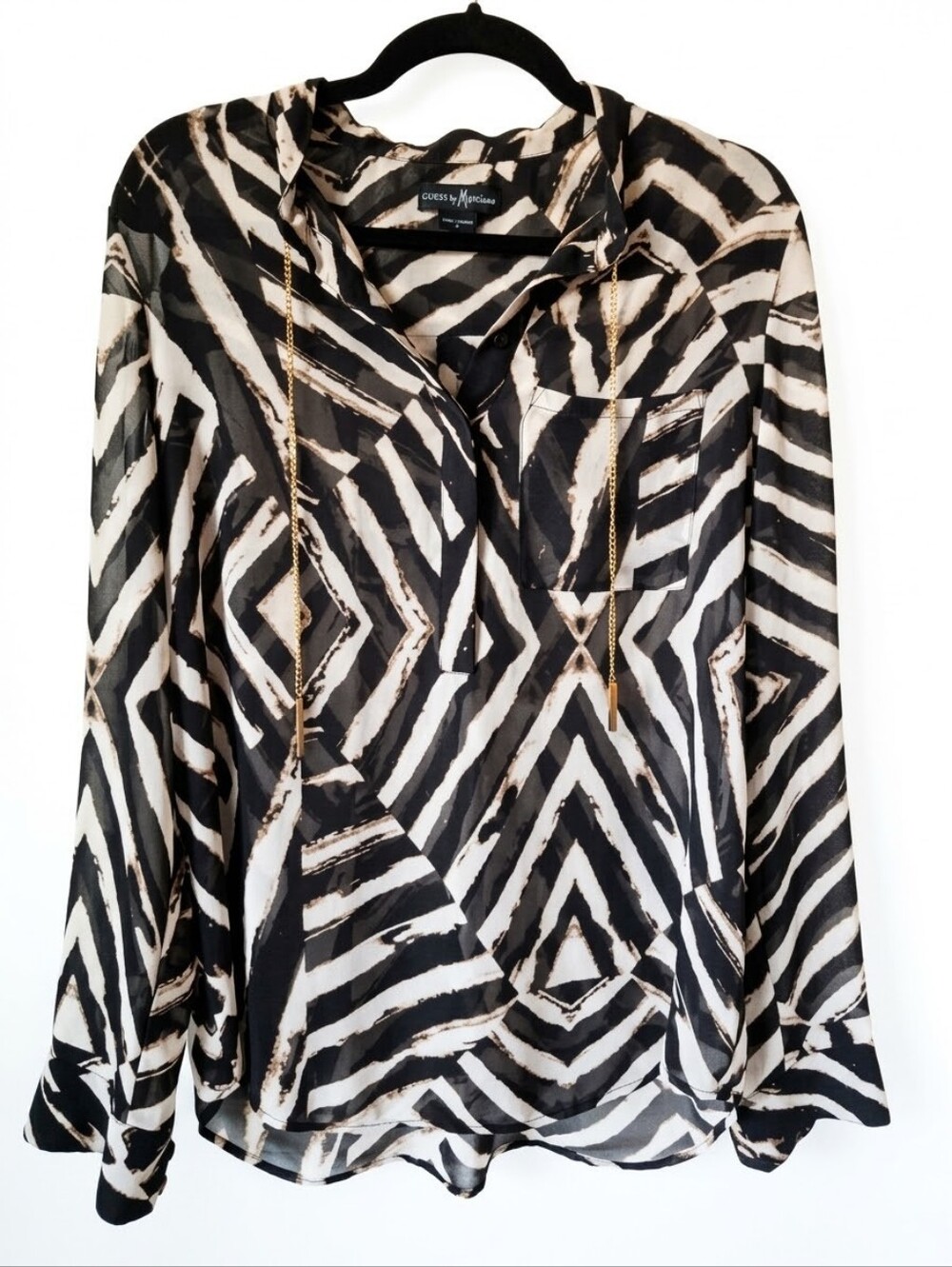Guess by Marciano Chevron Blouse - Excellent Condition - Size M